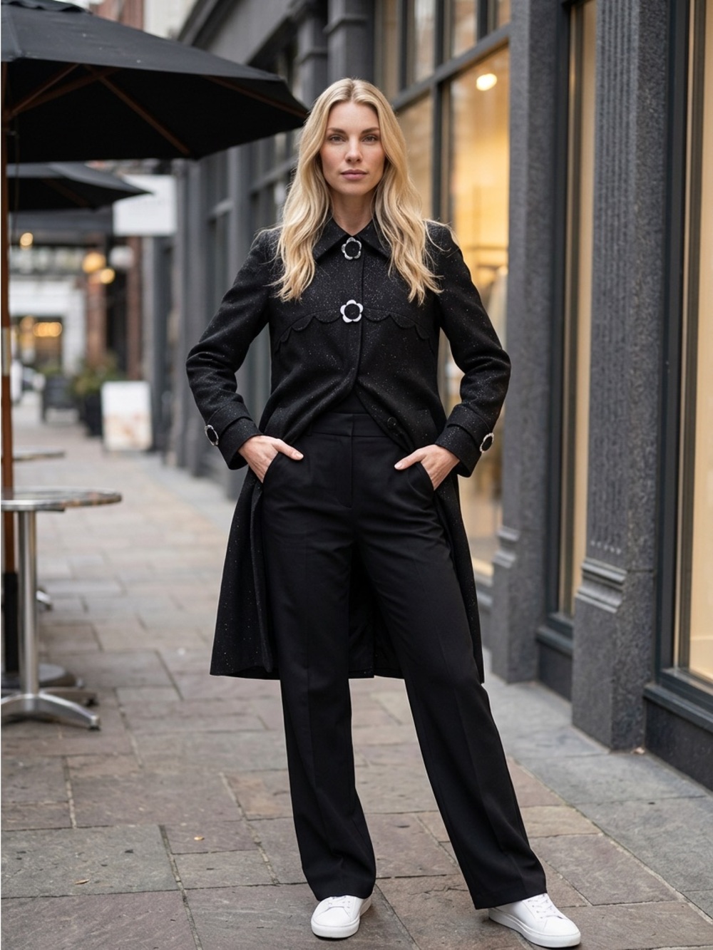 Black trench lightweight size M coat